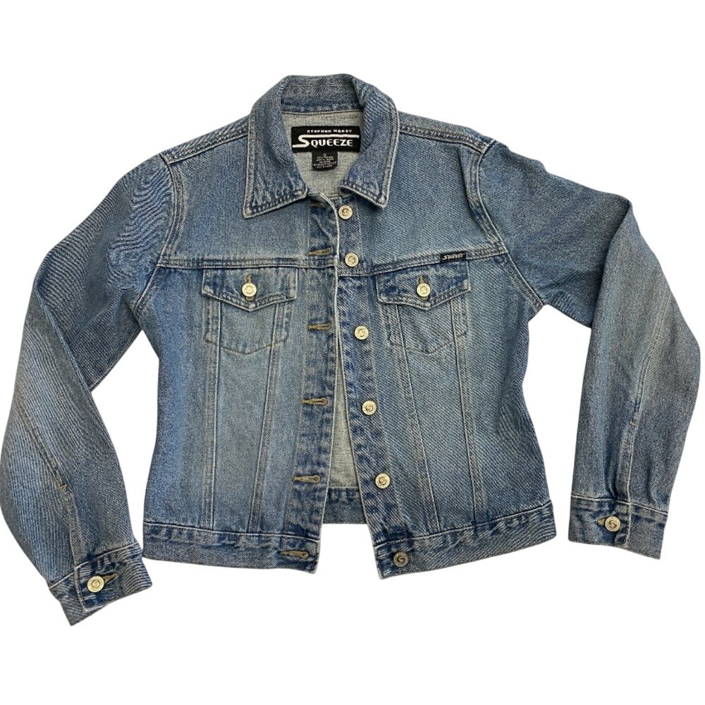 Stephen Hardy Squeeze Small Denim Jean Jacket‎ Medium Wash Truckers Women's